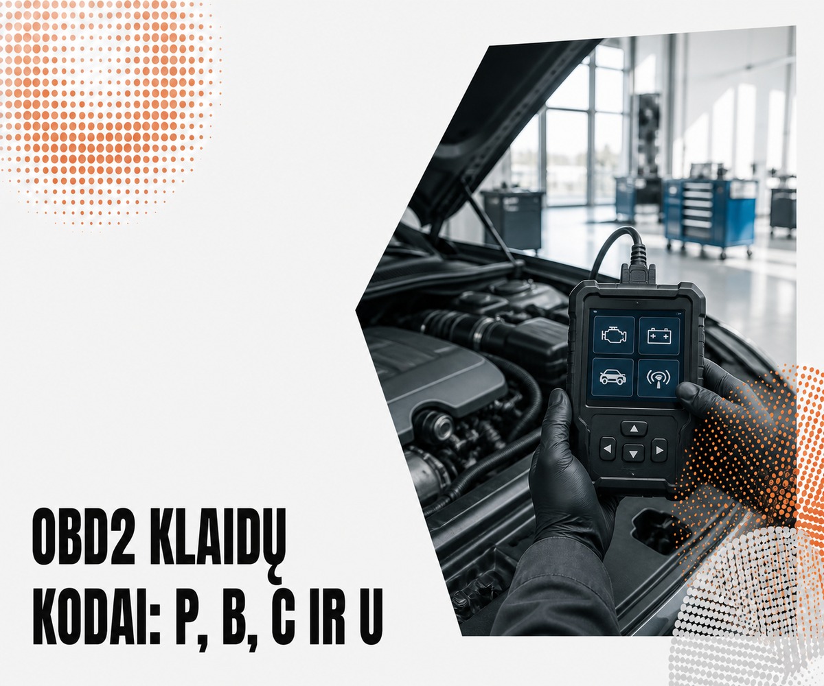 OBD2 klaidų kodai: ką reiškia P, B, C ir U?