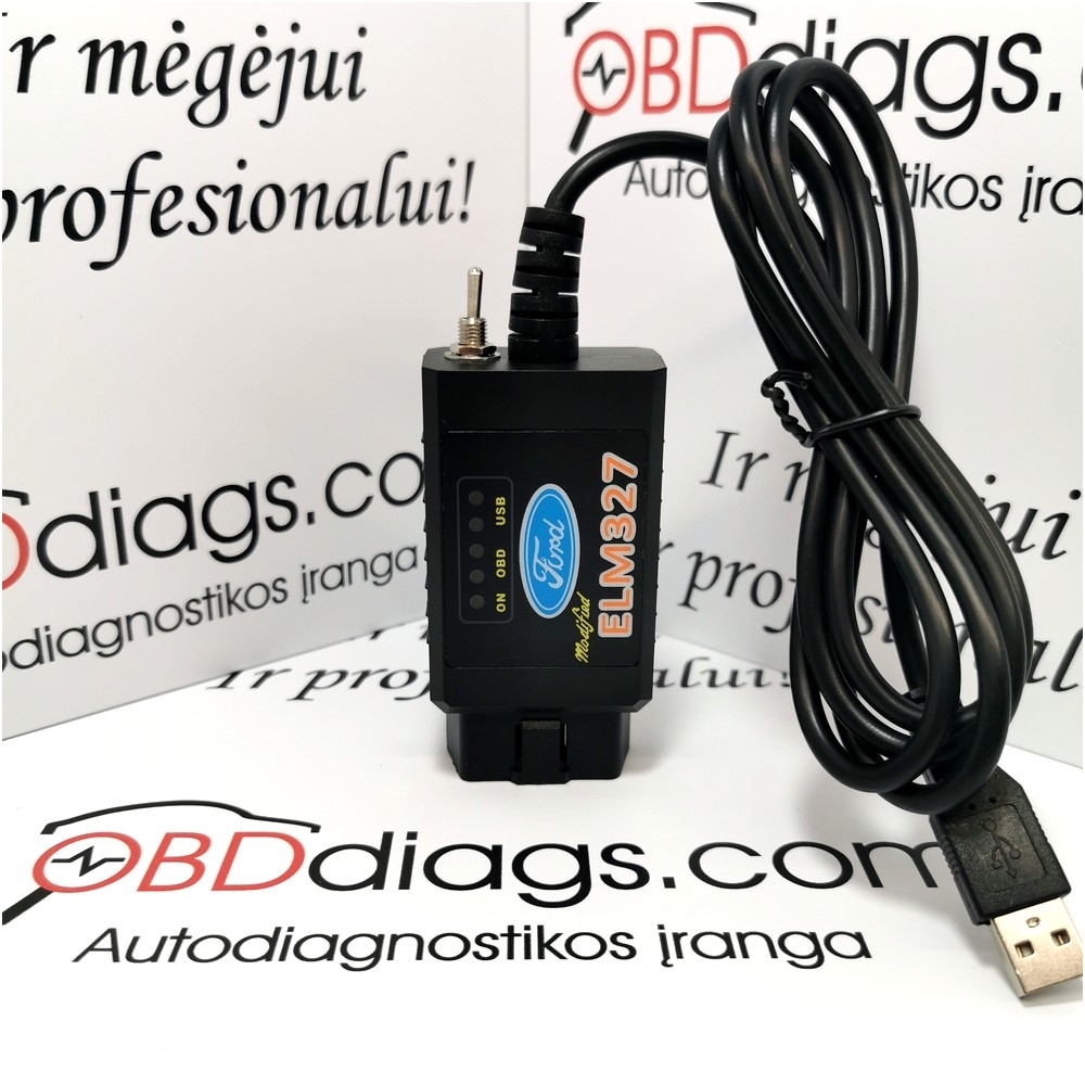 ELM327 Forscan su jungikliu FORD / MAZDA diagnostikos įranga ELM327 Forscan su jungikliu FORD / MAZDA diagnostikos įranga