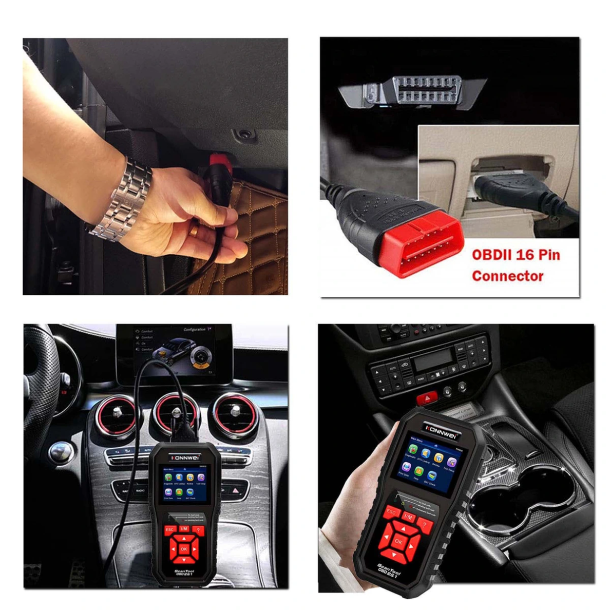 KONNWEI KW850 OBD2 automobilio diagnostikos skaitytuvas 2