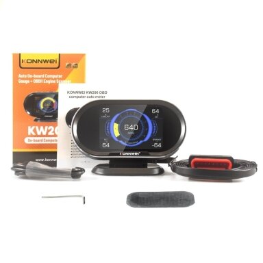KONNWEI KW206 OBD2 skaitytuvas su skaitmeniniu ekranu KONNWEI KW206 OBD2 skaitytuvas su skaitmeniniu ekranu