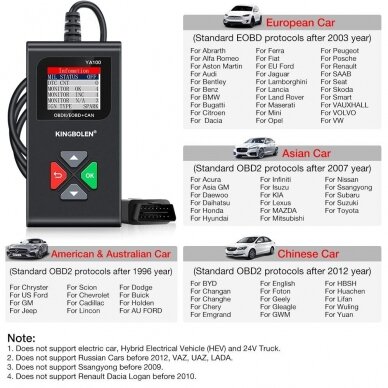 OBD klaidų skaitytuvas Kingbolen YA100 1 OBD klaidų skaitytuvas Kingbolen YA100 1
