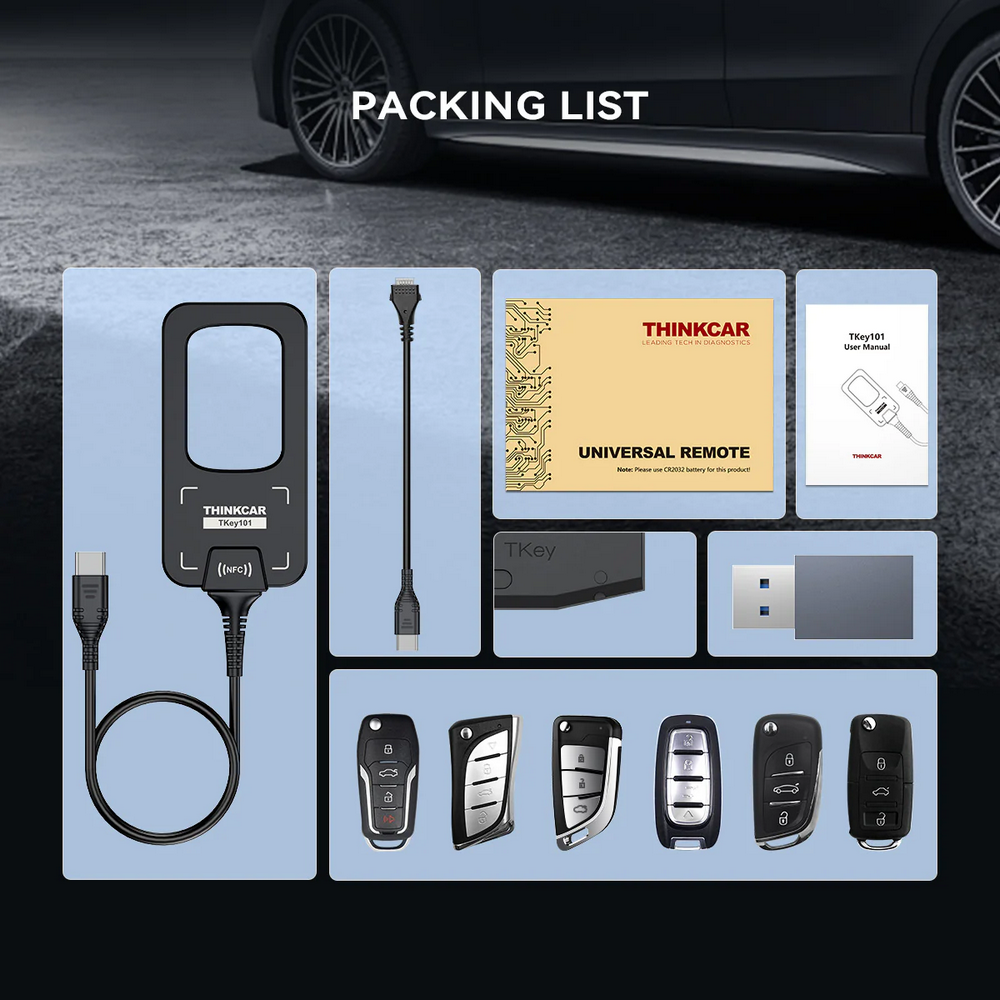 THINKCAR TKEY101 Car Key Programmer – with 6 Universal Remote Keys 1