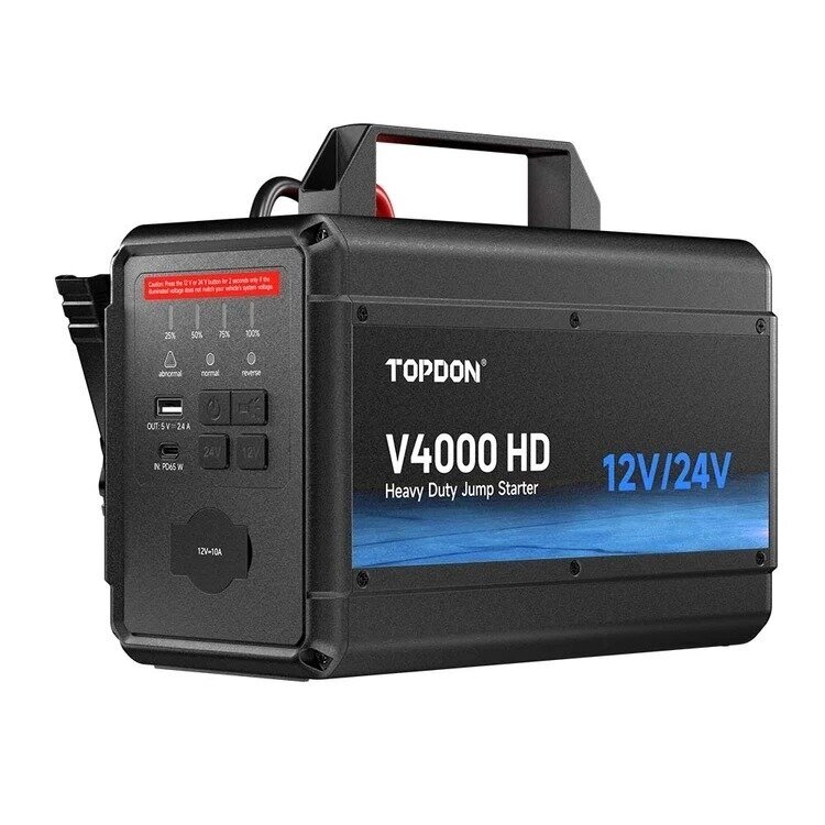TOPDON V4000 HD – Professional 12 V / 24 V Jump Starter (4000 A) TOPDON V4000 HD – Professional 12 V / 24 V Jump Starter (4000 A)